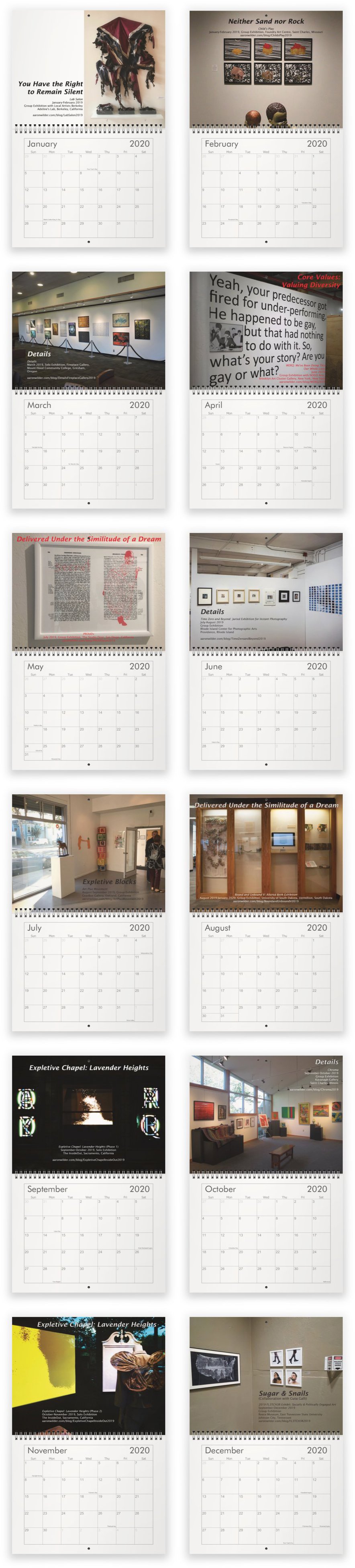 2020 Calendar by Aaron Wilder